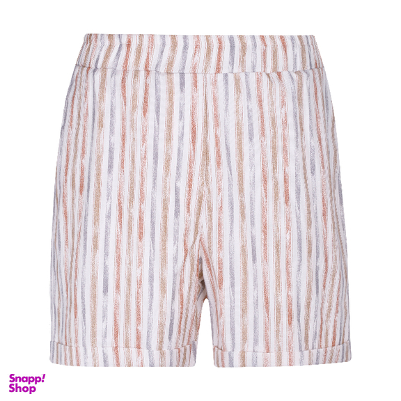 ست تیشرت و شورتک زنانه لوینت مدل strip کد 6397 رنگ کرم