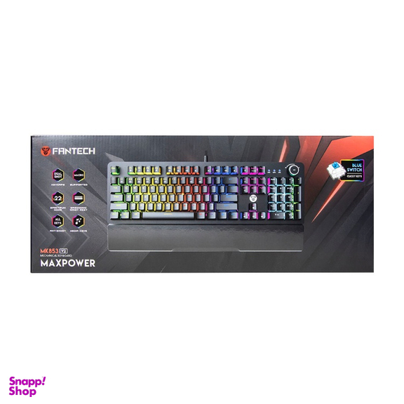 کیبورد باسیم مخصوص بازی فنتک مدل Maxpower MK853V2 Blue Switch