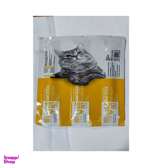 تشویقی مدادی گربه یو اس پت طعم مرغ کد 701 بسته 3 عددی