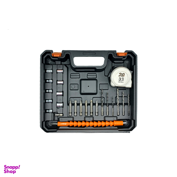 دریل پیچ گوشتی شارژی 25 پارچه بیست مدل تک باتری کد DC