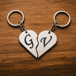 جاکلیدی گیلواره زراوشان مدل قلب دو تکه حرف G V