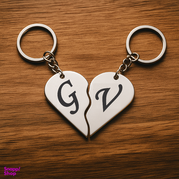 جاکلیدی گیلواره زراوشان مدل قلب دو تکه حرف G V