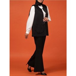 جلیقه رسمی زنانه برنس کد 70101 رنگ مشکی مات