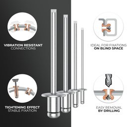 میخ پرچ هامر مدل 5x16mm بسته 25 عددی