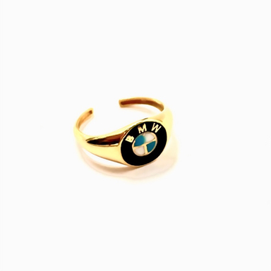 انگشتر طلا 18 عیار پسرانه گالری یگانه طرح bmw کد 2399