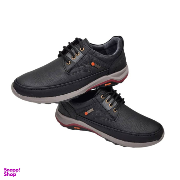 کفش طبی مردانه چرم ریباری مدل C3 رنگ مشکی