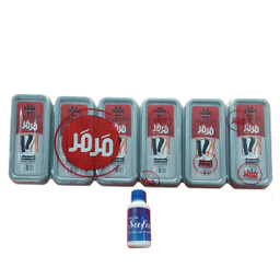 واکس ابری براق کننده کفش مرمر مدل مگا بسته 6 عددی به همراه 1 پودر بوگیر کفش