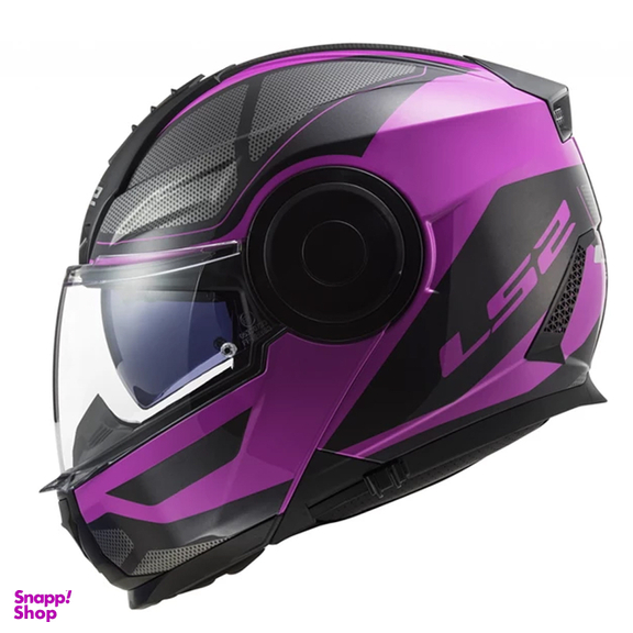 کلاه کاسکت فک متحرک ال اس تو مدل +FF902 Scope Black Pink به همراه کاور
