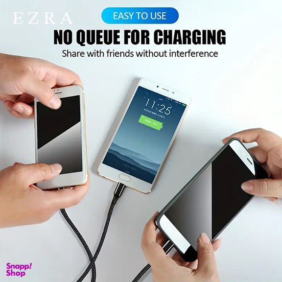 کابل تبدیل USB به MicroUSB/Type-C/Lightning آزرا مدل DC352 طول 1.2 متر