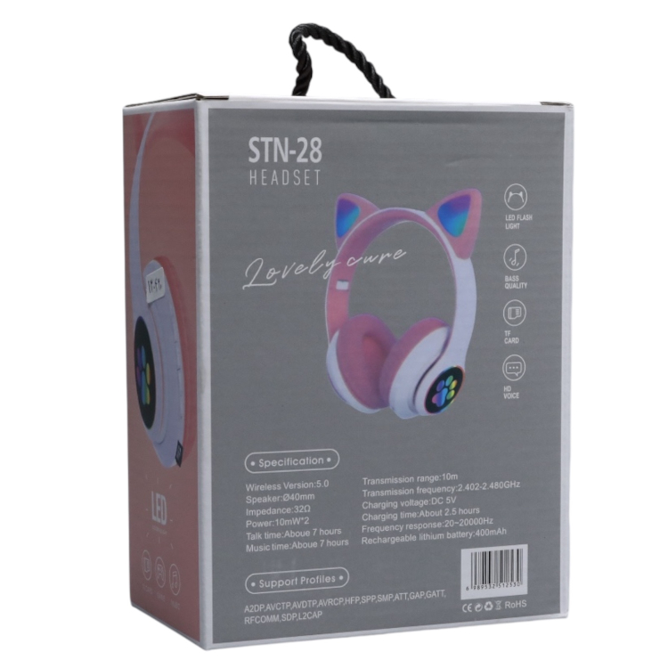 هدفون بلوتوثی طرح گربه مدل STN-28