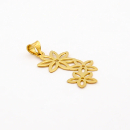 گردنبند طلا 18 عیار زنانه کاپانی مدل گل کد KN022