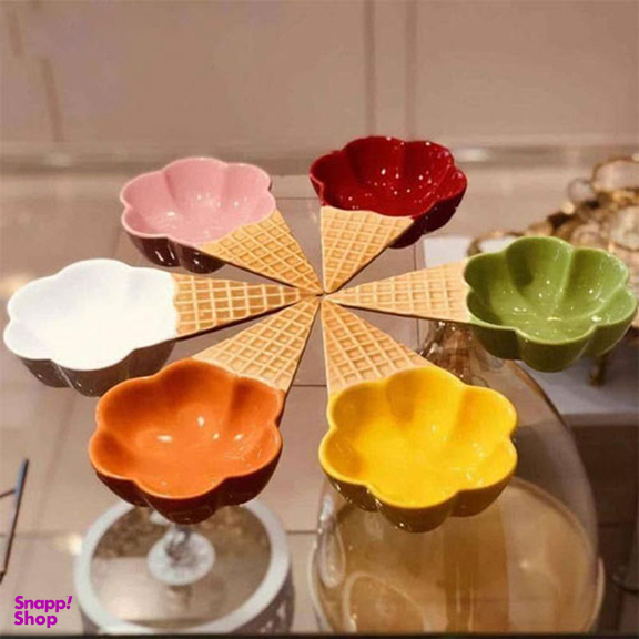 بستنی خوری باریز مدل بستنی قیفی کد 30 مجموعه 6 عددی