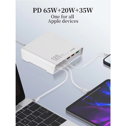 شارژر رومیزی 120 وات الدینیو مدل HUB CHARGER Q605
