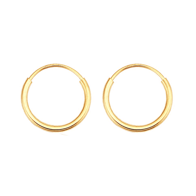 گوشواره طلا 18 عیار زنانه مدل حلقه ای ساده کد 130488