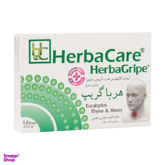 آبنبات هرباگریپ طعم آویشن و عسل بسته 12 عددی