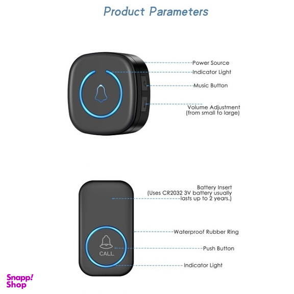زنگ بی سیم هوشمند مدل Smart b3 مجموعه 2 عددی