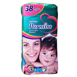 پوشک بچه پرمیس مدل 00 سایز 3 سه بسته 38 عددی