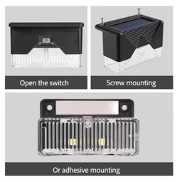 چراغ خورشیدی طرح لب پله ای مدل SOLAR  LIGHTS مجموعه 12 عددی