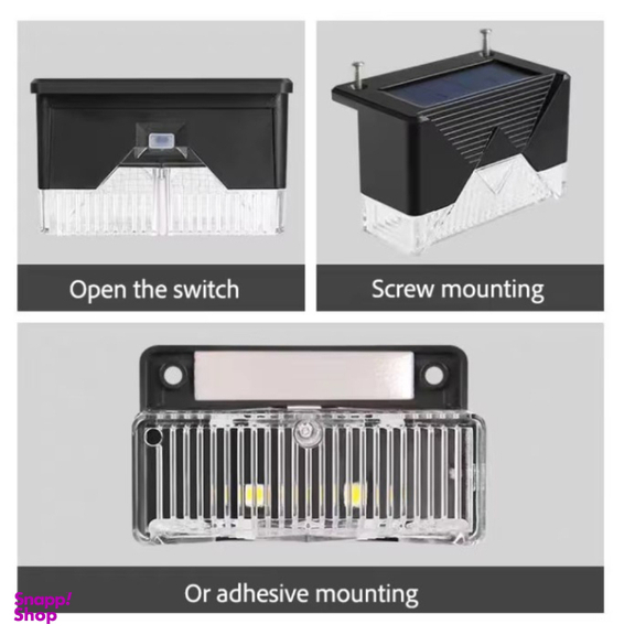 چراغ خورشیدی طرح لب پله ای مدل SOLAR  LIGHTS مجموعه 12 عددی