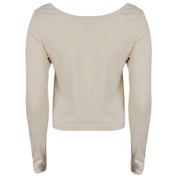 کراپ‌ تیشرت آستین بلند زنانه کانتکس مدل 249014509 رنگ کرم