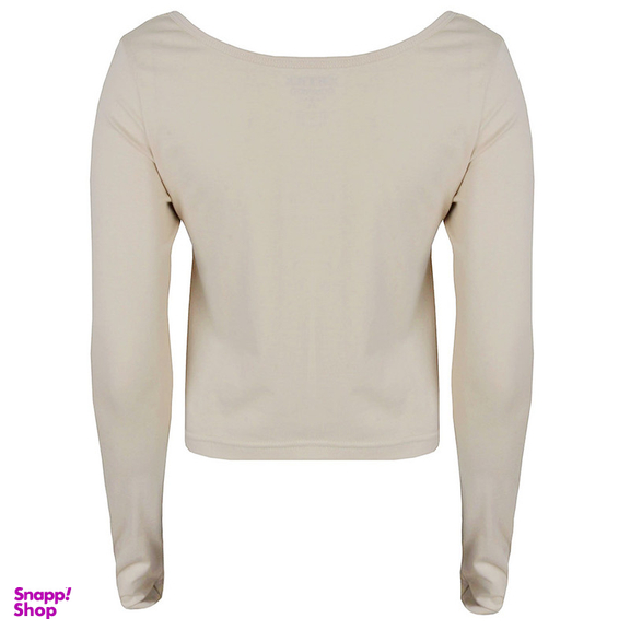 کراپ‌ تیشرت آستین بلند زنانه کانتکس مدل 249014509 رنگ کرم