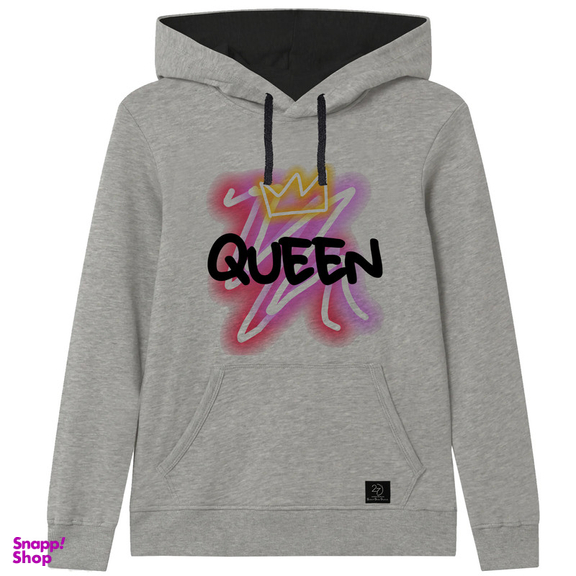 هودی دخترانه 27 مدل QUEEN کد H09 طوسی روشن