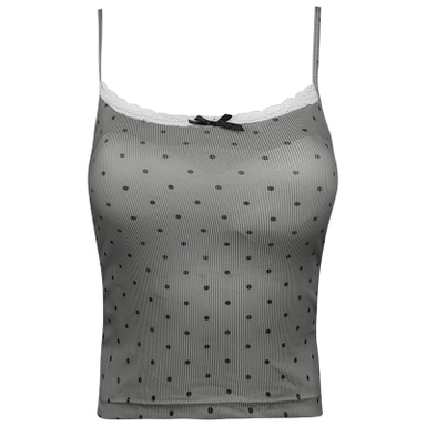 کراپ تاپ زنانه ماییلدا مدل پددار خال خالی کد 5301-6853 رنگ طوسی