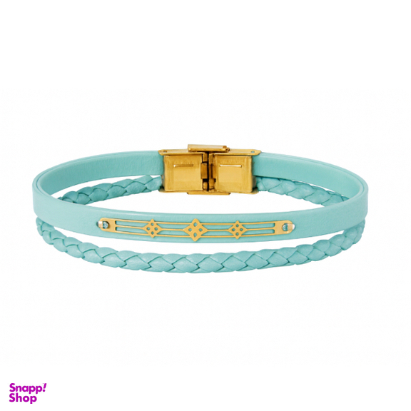 دستبند چرم و طلا 18 عیار زنانه کد 4347