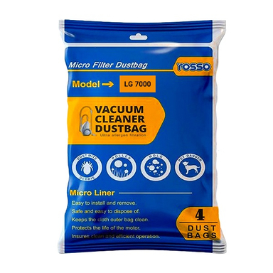 کیسه جاروبرقی روسو مدل پاکت میکرو نایلونی ال جی 7000 کاست دار بسته 4 عددی