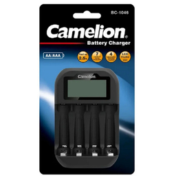 شارژر باتری کملیون مدل BC-1046 به همراه 4 عدد باتری قلمی و نیم قلمی قابل شارژ