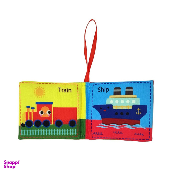 بازی آموزشی انتشارات ماه کوچولو مدل کتاب پارچه ای وسایل نقلیه و صفحات خش خشی