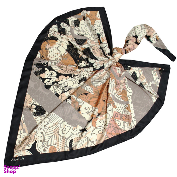 روسری زنانه آنالیا مدل ابریشم مزونی کد 9071