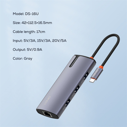 هاب 6 پورت الدینیو مدل DS-16U Type-C
