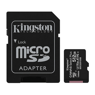 کارت حافظه MicroSDXC کینگستون کلاس 10 U1 ظرفيت 512 گیگابایت به همراه آداپتور