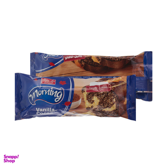 کیک 2 رنگ مورنینگ وانیل کاکائو شیرین عسل وزن 100 گرم