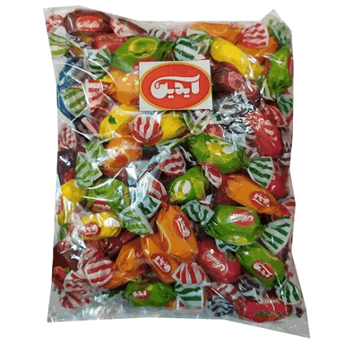 تافی دورنگ مغزدار با طعم میوه آیدین وزن 500 گرم