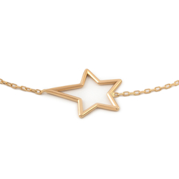 دستبند زنجیری طلا 18 عیار زنانه داریم مدل ستاره کشیده