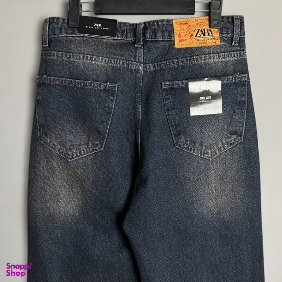 شلوار بگ مردانه طرح زارا کد 3675 رنگ آبی تیره