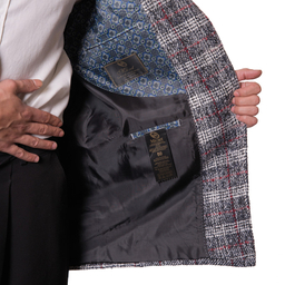 پالتو مردانه مدل چهارخانه موهر 3-3 رنگ قرمز