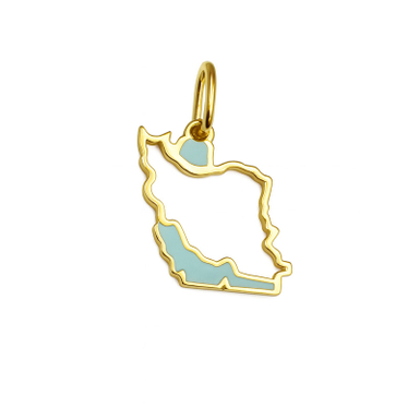 آویز گردنبند طلا 18 عیار زنانه زرلاین طرح ایران توخالی