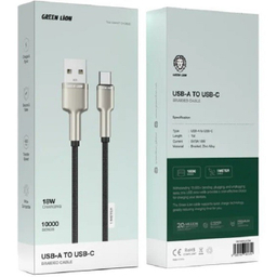 کابل شارژ 18 وات USB به Type-C گرین لاین مدل Zinc Alloy Cable طول 1 متر