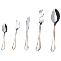 سرویس قاشق و چنگال 57 پارچه ناب استیل مدل ونیز دور طلایی