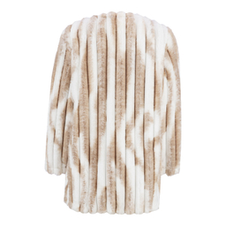 پالتو زنانه السانا مدل برفی کد 230435 رنگ سفید قهوه ای