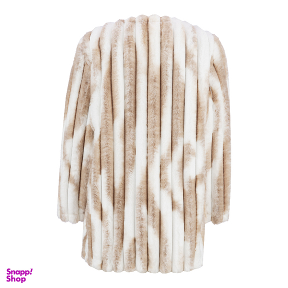 پالتو زنانه السانا مدل برفی کد 230435 رنگ سفید قهوه ای