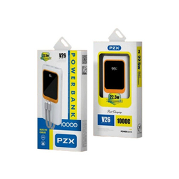 پاوربانک پی زد ایکس مدل V26 Fast Charging 22.5W Cabled ظرفیت 10000 میلی آمپر ساعت