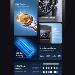 پمپ باد و چراغ قوه شارژی باسئوس مدل SuperMini Pro Series