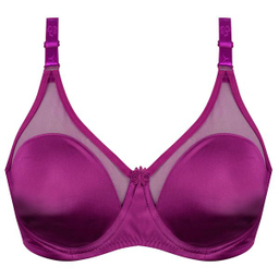 ست شورت و سوتین زنانه پانیذ مدل ساتن فنردار کد 4649 رنگ سرخابی