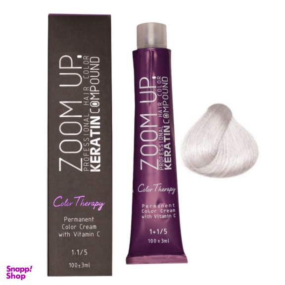 رنگ مو زوم آپ کد 12.12 رنگ هایلایت نقره ای حجم 100 میلی لیتر