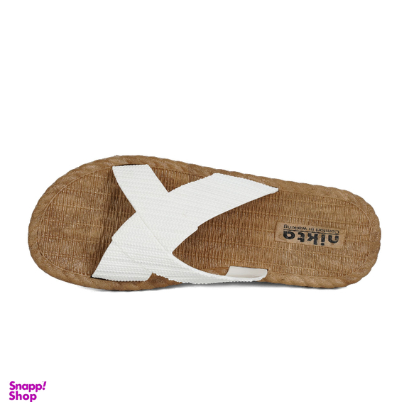 دمپایی زنانه نیکتا مدل حصیری رنگ سفید