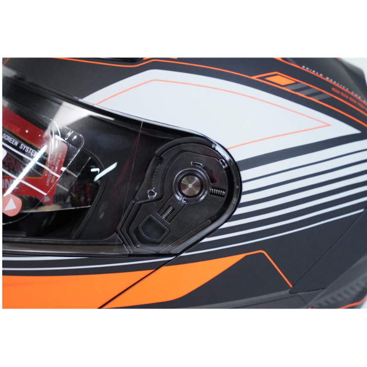 کلاه کاسکت فک متحرک رد لاین کد 960 رنگ مشکی نارنجی به همراه کاور